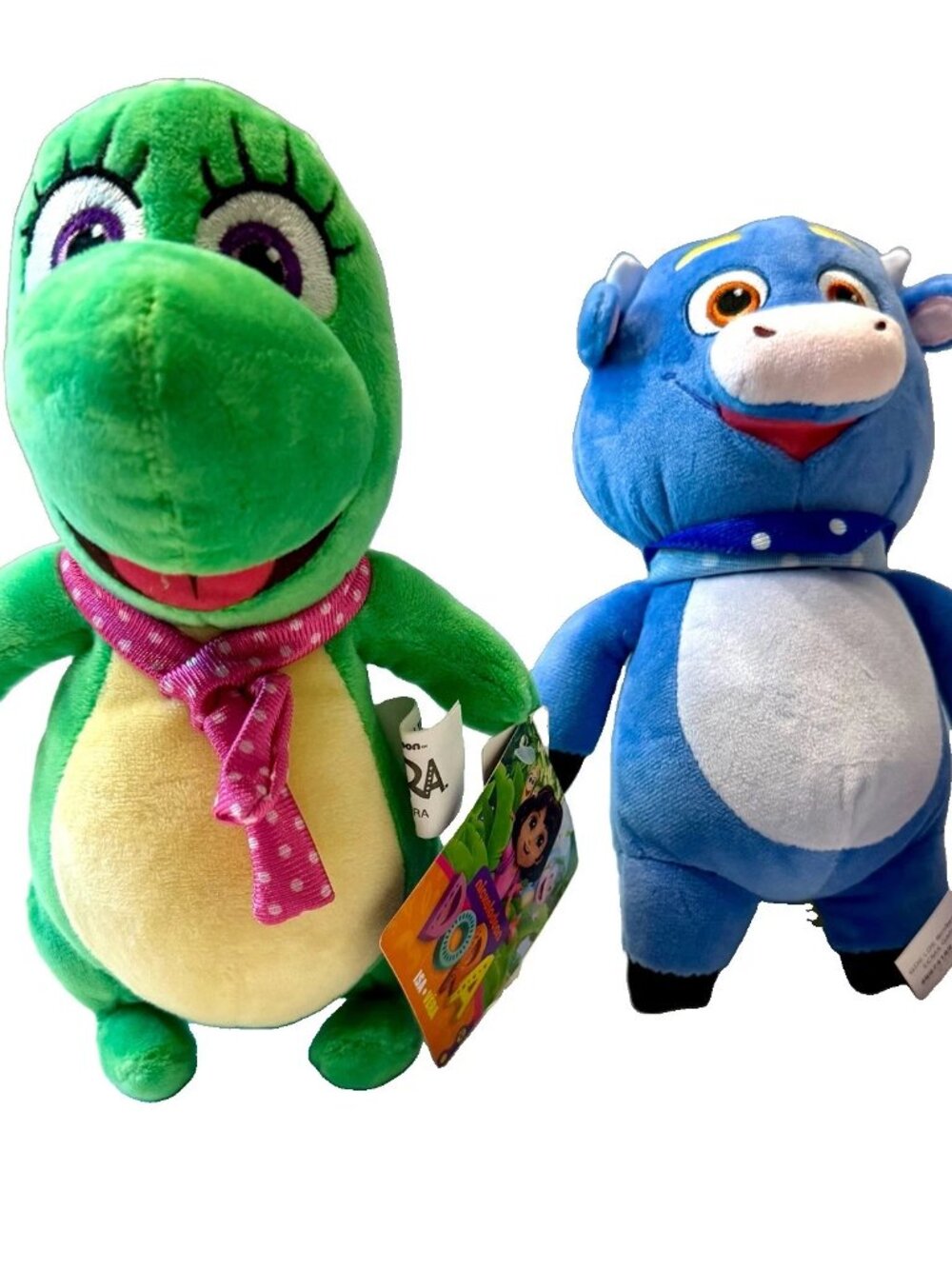 2pc Plush Toy Lot Dora The Explorer Official Stuffed Animals Isa & Benny NWT